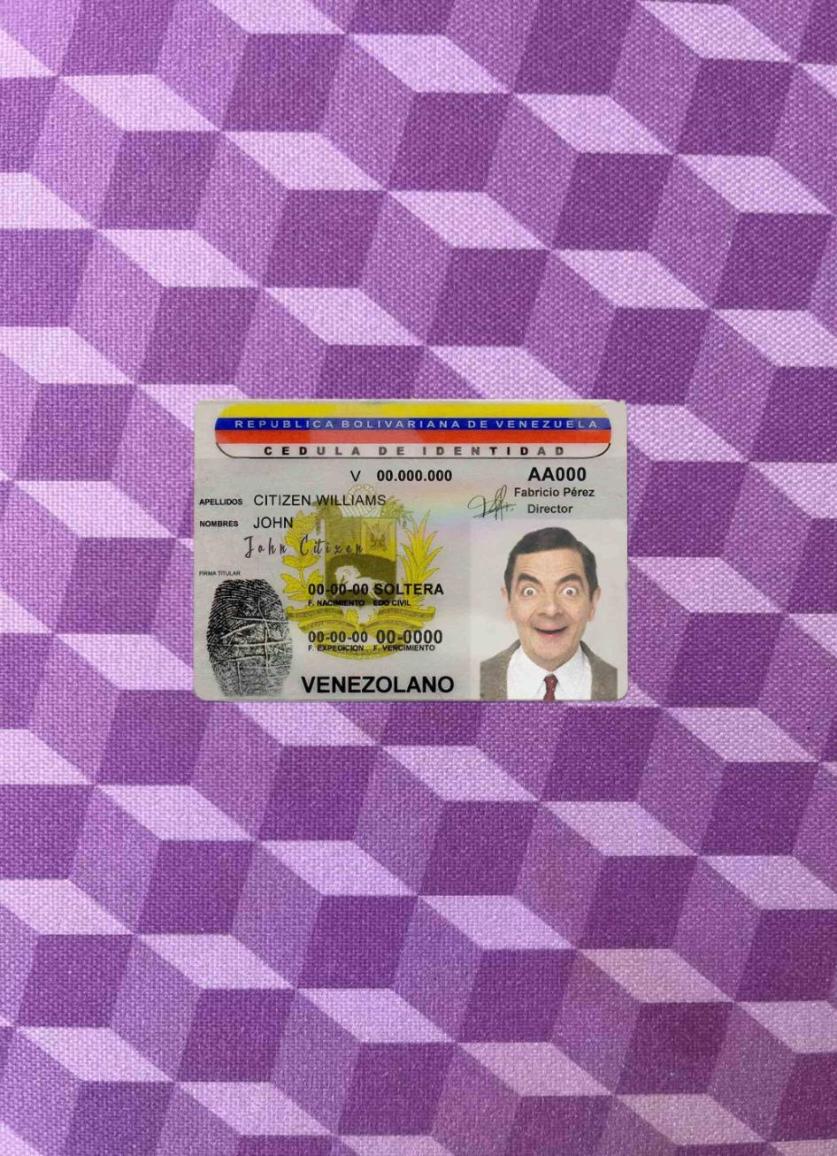 Realistic Venezuela ID photolook download for verification